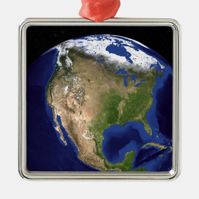 The Blue Marble Next Generation Earth 4 Metal Tree Decoration (Front)