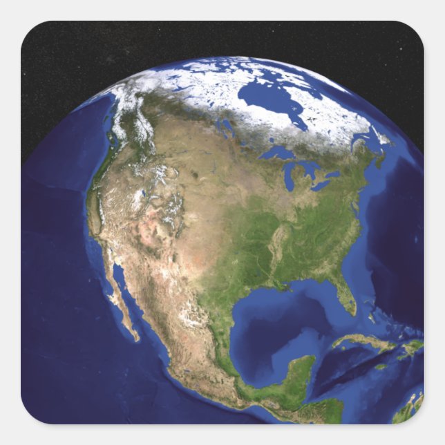 The Blue Marble Next Generation Earth 4 Square Sticker (Front)