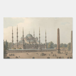 The Blue Mosque of Sultan Ahmed, Istanbul, Turkey Rectangular Sticker