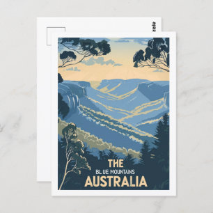 The Blue Mountains Australia Vintage Travel Place Postcard