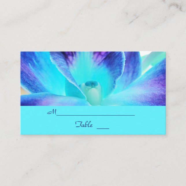 The Blue Orchid Wedding Place Card/Business Card (Front)