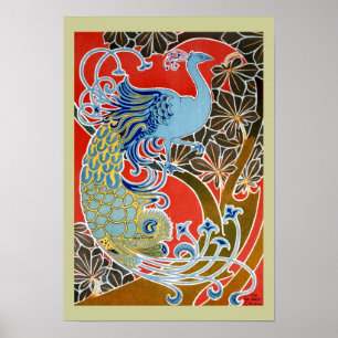 The Blue Peacock - Vintage Art Poster