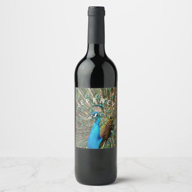 The blue peacock wine label (Front)