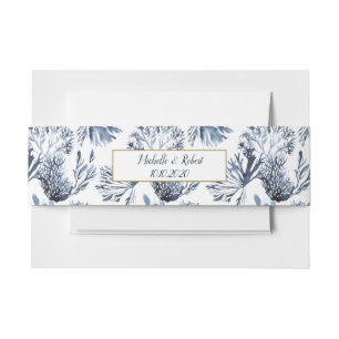 The blue Reef   Nautical Wedding Invitation Belly Band