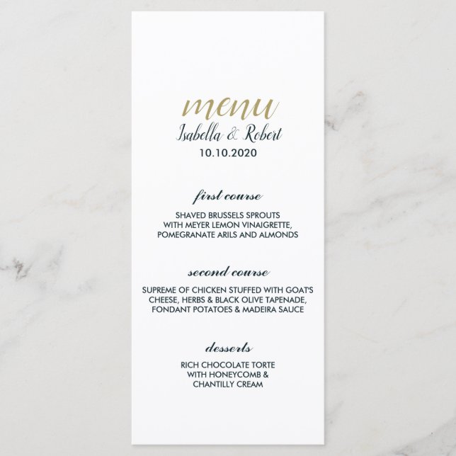 The Blue Reef | Nautical Wedding Menu (Front)