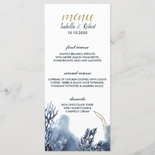 The Blue Reef Nautical Wedding Menu