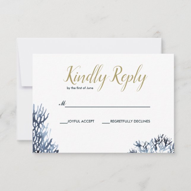 The blue Reef | Nautical Wedding RSVP (Front)
