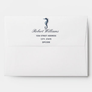 The Blue Seahorse Wedding Personalised Envelope