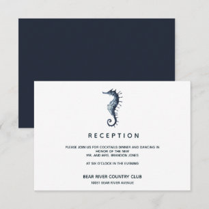 The Blue Seahorse Wedding Reception Enclosure Invitation
