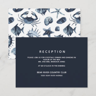 The Blue Seahorse Wedding Reception Enclosure Invitation