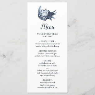 The Blue Seashell Nautical Wedding Menu