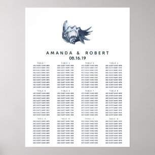 The Blue Seashell Nautical Wedding Seating Chart