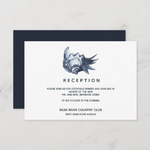 The Blue Seashell   Wedding Reception Enclosure Invitation