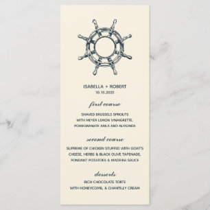The Blue Ship's Wheel Nautical Wedding Menu