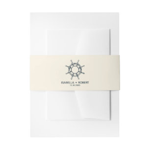 The Blue ship's wheel Wedding Invitation Belly Band