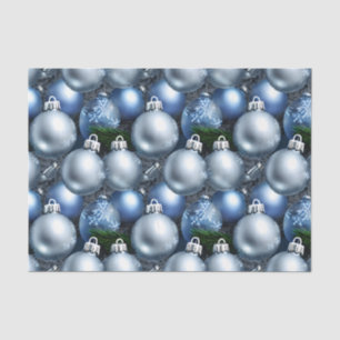 The Blue & Silver Christmas Bulb Series Design 12 Tissue Paper