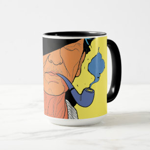 The Blue Smoke Sailor: Minimalist Portrait Mug