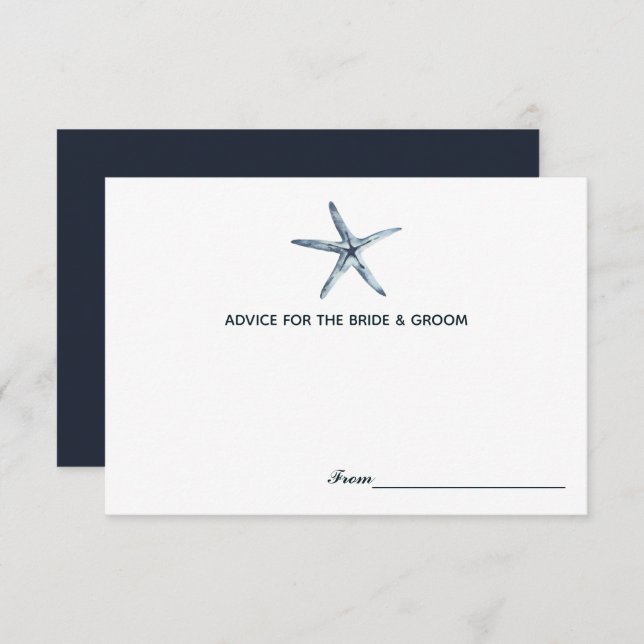 The Blue Starfish | Wedding Wedding Advice Cards (Front/Back)