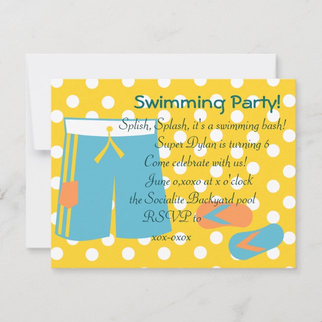 The Blue Swimtrunks Invitation (Front)