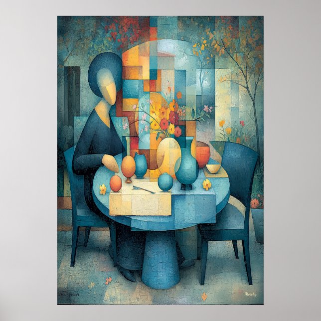 The Blue Table Reinterpretation Masterpiece Poster (Front)