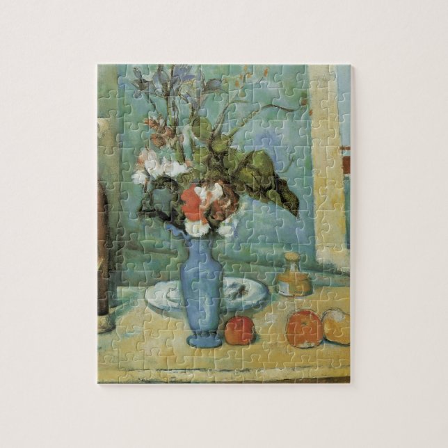 The Blue Vase (Flowers and Fruit) by Paul Cezanne Jigsaw Puzzle (Vertical)