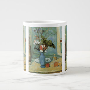 The Blue Vase (Flowers and Fruit) by Paul Cezanne Large Coffee Mug