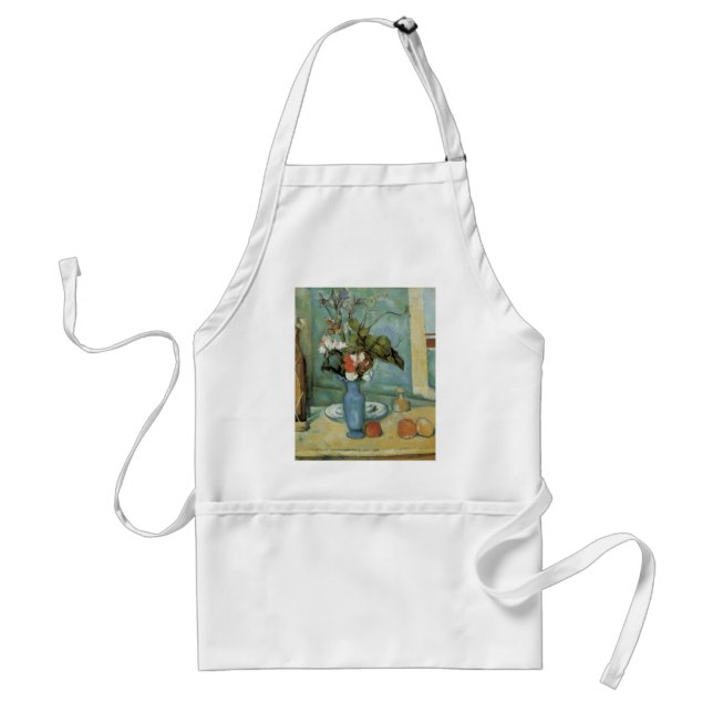 The Blue Vase (Flowers and Fruit) by Paul Cezanne Standard Apron (Front)