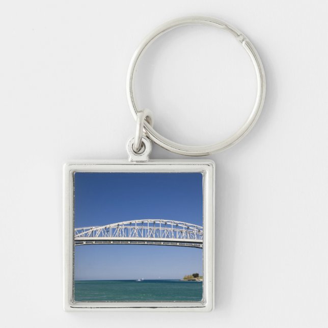 The Blue Water Bridge is a twin-span bridge Key Ring (Front)