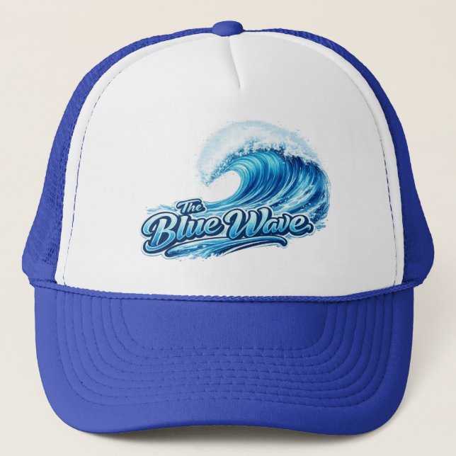 The blue wave is coming! Vote Democrat, 2026 Trucker Hat (Front)