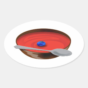 The Blueberry in a Bowl of Tomato Soup - Austin, T Oval Sticker