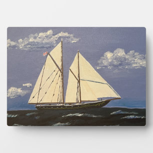 The Bluenose, a racing boat Plaque