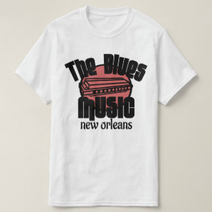 The Blues Music New Orleans Harmonica vintage T-Shirt