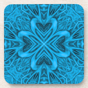 The Blues Vintage Blue Fractal Kaleidoscope Coaster