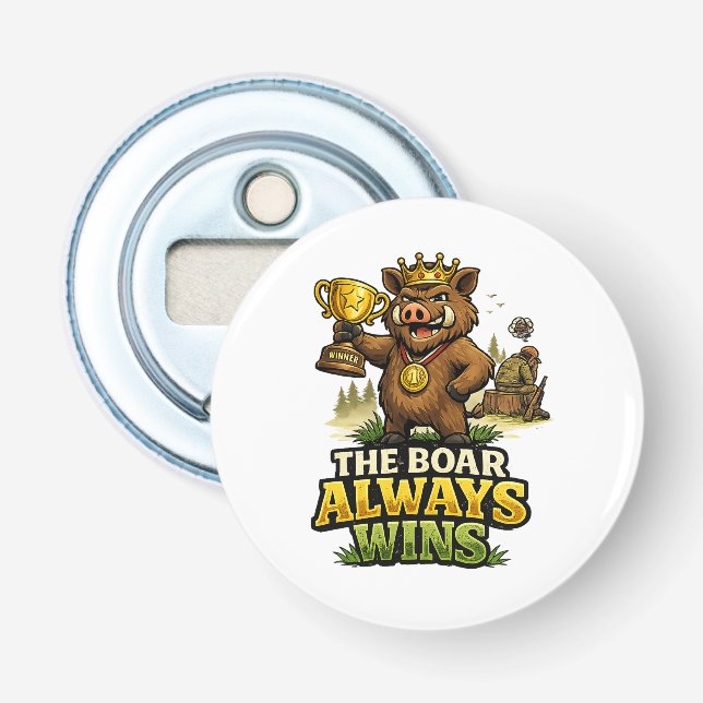 The Boar Always Wins Bottle Opener (Front)