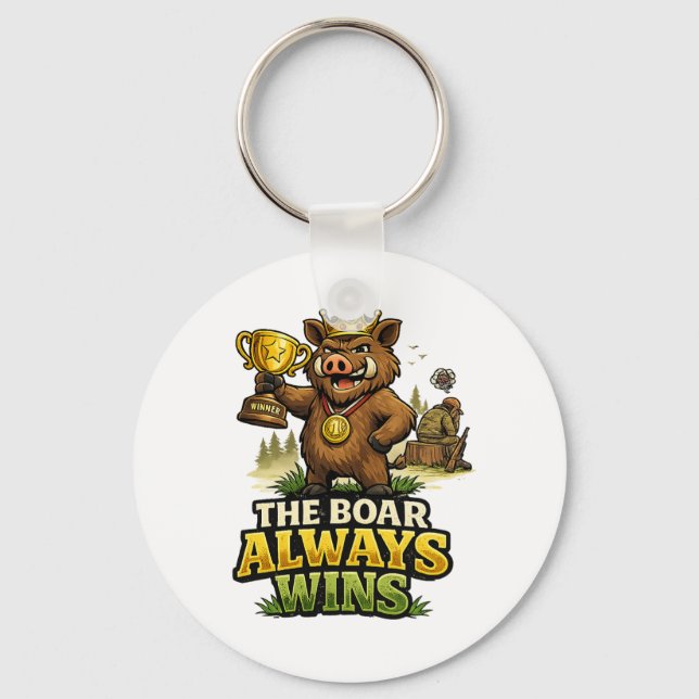 The Boar Always Wins Key Ring (Front)