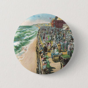 The Board Walk and Brighton Casino 6 Cm Round Badge
