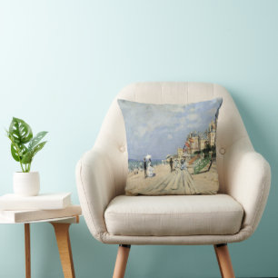 The Boardwalk at Trouville by Claude Monet Cushion