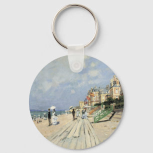 The Boardwalk at Trouville by Claude Monet Key Ring