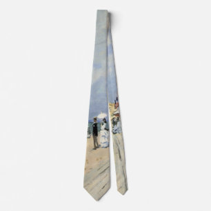 The Boardwalk at Trouville by Claude Monet Tie