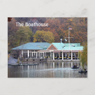 The Boathouse in the Park, Fall Photo Postcard
