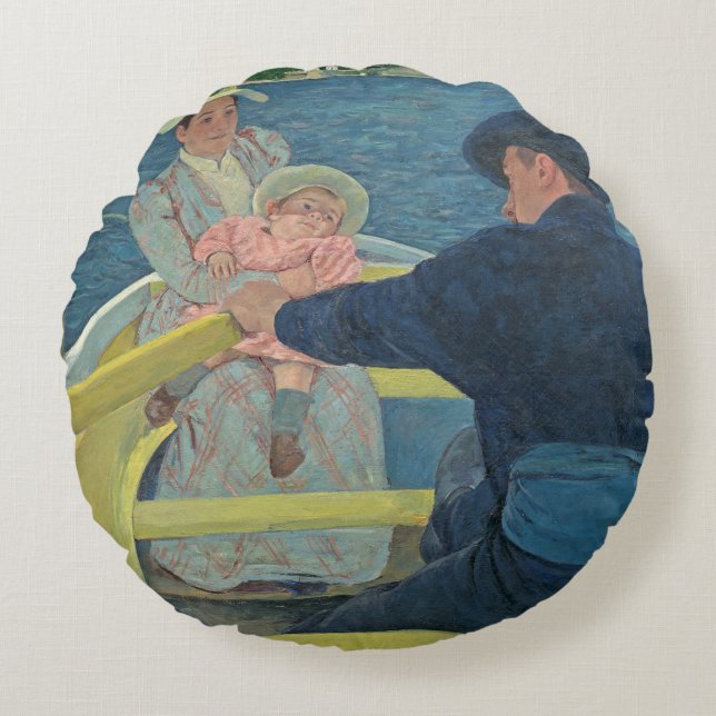 The Boating Party, 1893-94 (oil on canvas) Round Cushion (Front)