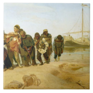 The Boatmen on the Volga, 1870-73 Ceramic Tile