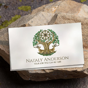 The Bodhi tree Dharma Wheel Business Card