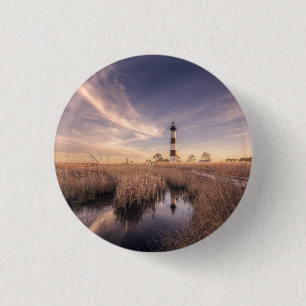 The Bodie Island Lighthouse  At Sunset 3 Cm Round Badge