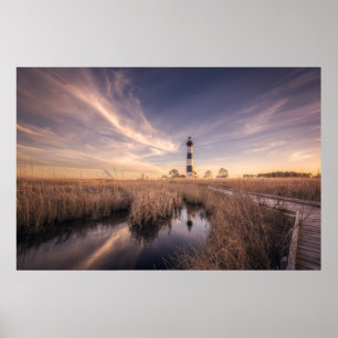 The Bodie Island Lighthouse  At Sunset Poster
