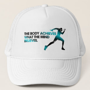 The BODY Achieves what the MIND Believes Cyan Trucker Hat