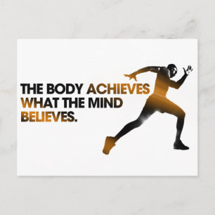 The BODY Achieves what the MIND Believes Gold Postcard