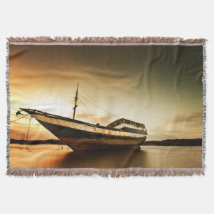 The Body Of Old Ship Bali, Indonesia Throw Blanket