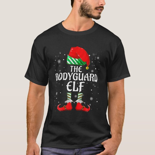 The Bodyguard Elf Family Matching Group Christmas  T-Shirt (Front)
