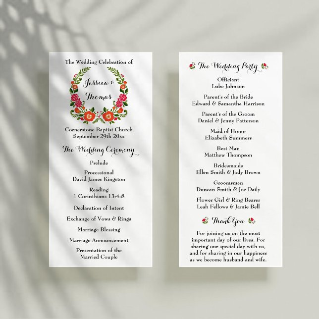 The Bohemian Summer Wedding Collection - Program Rack Card (Creator Uploaded)